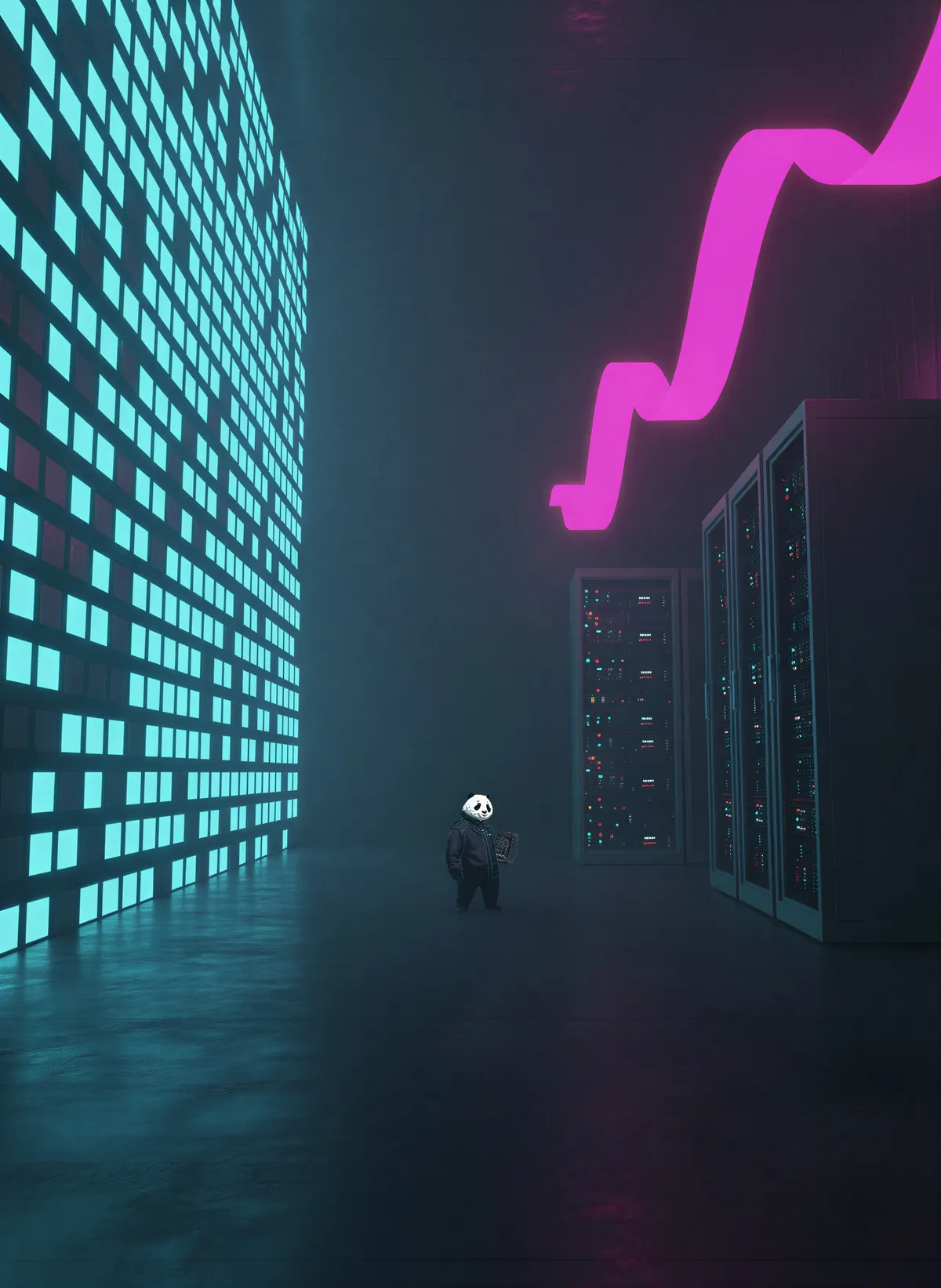A wall of catalogue tiles, one filtered set lit
